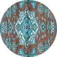 thumbnail image 1 of Ahgly Company Indoor Round Persian Light Blue Traditional Area Rugs, 8' Round, 1 of 4