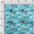thumbnail image 2 of oneOone Viscose Jersey Light Blue Fabric Beach Dolphin With Dot Texture Fabric For Sewing Printed Craft Fabric By The Yard 60 Inch Wide, 2 of 4