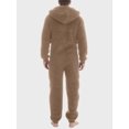 thumbnail image 4 of SUNSIOM Men's Hooded Pajamas Fleece Solid Color Zipper Front Full Length Jumpsuit Sleepwear for Winter Fall, 4 of 6