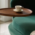 thumbnail image 3 of Kings Brand Furniture C-Shaped End Table – Small Side Table for Couch, Sofa Snack Table, Slim Chairside Nightstand for Bedroom & Living Room, Metal Frame Wood Top Modern C Table (Brown), 3 of 6