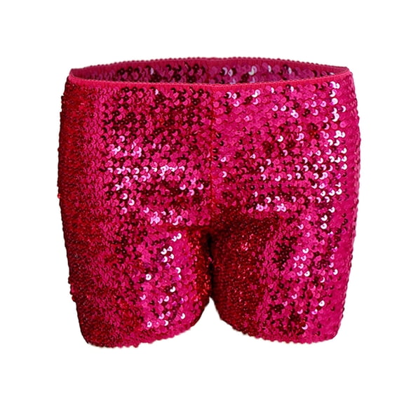 ZIXKCGDSE Women Sequins Shorts Low Waist Summer Bottoms Hot Pants Clubwear Fashion Clothing Size S