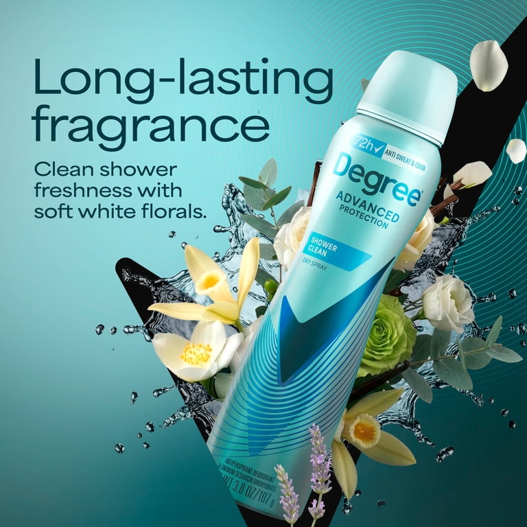 Degree Advanced Antiperspirant Deodorant Dry Spray Shower Clean, 3.8 oz photo 4