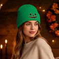 thumbnail image 6 of PureCasa Beanies Hat for Women Halloween Pumpkin Embroidered Knitted Beanie Hat Winter Thick Warm Soft Cute Hat for Halloween, 6 of 7