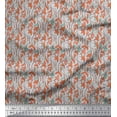 thumbnail image 1 of Soimoi Gray Viscose Chiffon Fabric Artistic Leaf & Floral Printed Fabric 1 Yard 42 Inch Wide, 1 of 3