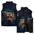 thumbnail image 2 of Chaleco de viento frío moderno y cómodo para hombre Chaquetas de invierno para hombre modernas y versátiles Chalecos para hombre con estampado de tigre dominante, 2 of 5