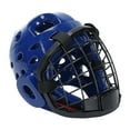 thumbnail image 4 of Casco de taekwondo, casco de hockey sobre hielo, casco de artes marciales portátil y transpirable, casco de karate para kickboxing y sparring azul, 4 of 8