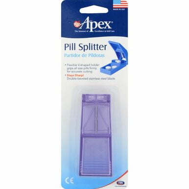 Pill Cutter Apex Double-beveled Stainless Steel Blade Assorted Colors