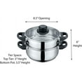 thumbnail image 3 of CONCORD 3 Quart Stainless Steel 3 Piece Steamer Cookware Set (INDUCTION COMPATIBLE), 3 of 5