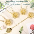 thumbnail image 3 of Jokapy Magnetic Curtain Tiebacks, Sparkling Crystal Flower Curtain Holdbacks, Gold, 4 Count, 3 of 10