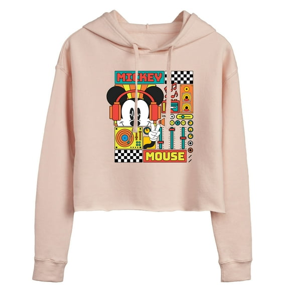 Disney - Mickey Mouse Rhythm Waves - Juniors Cropped Pullover Hoodie