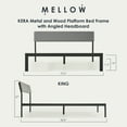 thumbnail image 2 of Mellow KERA Metal and Wood Platform Bed Frame with Angled Headboard, King, Black, 2 of 11