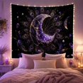 thumbnail image 2 of Amethyst Moon with Golden Veins on Cosmic Background, Mystical Celestial for Lunar Art Lovers, Ethereal Gemstone Decor, Birthday Gift, Tapestry Wall Hanging for Bedroom and Living Room, 2 of 7