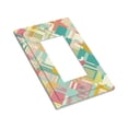 thumbnail image 3 of ZICANCN Outlet Covers Wall Plate, Colorful Squares Llines Light Switch Cover Decorative, Duplex Toggle Combo 1-Gang, 3 of 9