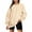 Beige, variant on Busydd Sweatshirts for Women Fleece No Hood Solid Color Crewneck Sweatshirt Long Sleeve Shirts for Women Casual Loose Oversized Sweatshirt Fall Sweatshirts Fashion Basic Pullover Sweatshirt