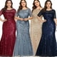 thumbnail image 3 of Versión de vestido de noche de gran tamaño de cola de pez de malla con cuentas para mujer sexy y delgada, 3 of 6