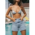 thumbnail image 2 of KISSMODA Women's Mid-High Waisted Ripped Denim Jean Shorts, Cutoff Stretchy Summer Shorts, 2 of 4