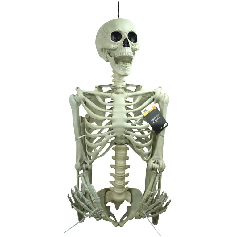 Halloween Giant Poseable Skeleton Decoration, Bone Color, 10 ft, by Way To  Celebrate