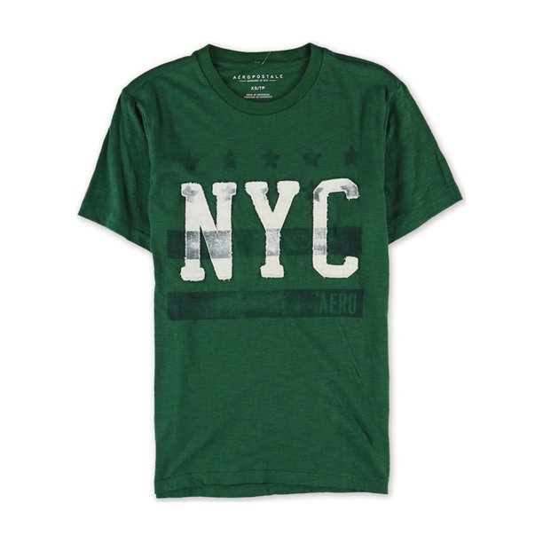 Aeropostale - Playera adornada con la bandera de Nueva York para hombre, verde, extragrande Aeropostale Camiseta adornada