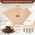 thumbnail image 5 of 200 PCS Coffee Filters #4, Disposable Cone Coffee Filters 8-12 Cup, Unbleached Natural Size 04 Paper Filters Compatible with Ninja, Pour Over and Drip Coffee Maker, 5 of 16