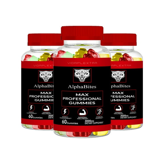 (3 Pack) AlphaBites - Alpha Bites Max Professional Gummies