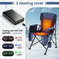 thumbnail image 2 of Honeilife Camping Chairs, Portable Heated Folding Chairs for Outdoor Sports, Heavy Duty Lawn Chairs for Adults Support 400lbs, Heated Camp Chair with Cup Holder,Blue(2 Battery Pack Required), 2 of 7