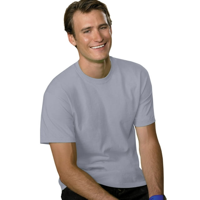 Hanes Mens 5.2 oz HEAVYWEIGHT Short Sleeve T-shirt, XL, Light Steel