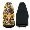 thumbnail image 4 of Uorisanigo Car Seat Covers Front Set 2 Packs, Plush Fluffy Sunflower Horse Seat Protectors, Universal Fit Interior Covers for Cars, Trucks, SUVs, Vans, Auto Accessories, 4 of 7