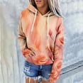thumbnail image 2 of Sexlip Womens Graphic Hoodies Floral Print Long Sleeve Streetwear Hooded Sweatshirt Y2K Oversized Pullovers with Pocket Orange M, 2 of 5