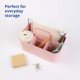 thumbnail image 2 of Caja de almacenamiento multiusos de 5 compartimentos rosa - Caja de almacenamiento de plástico con asa | Escritorio, cosméticos, caja de almacenamiento para dormitorio., 2 of 4