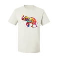thumbnail image 2 of Wild Bobby, Colorful Walking Good Luck Elephant Animal Lover Men's Graphic T-Shirt, White, Small, 2 of 3