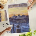 thumbnail image 2 of Lantern Press 1000 Piece Jigsaw Puzzle, Whidbey Island, Washington, Ferry Sunset and Gull, 2 of 5