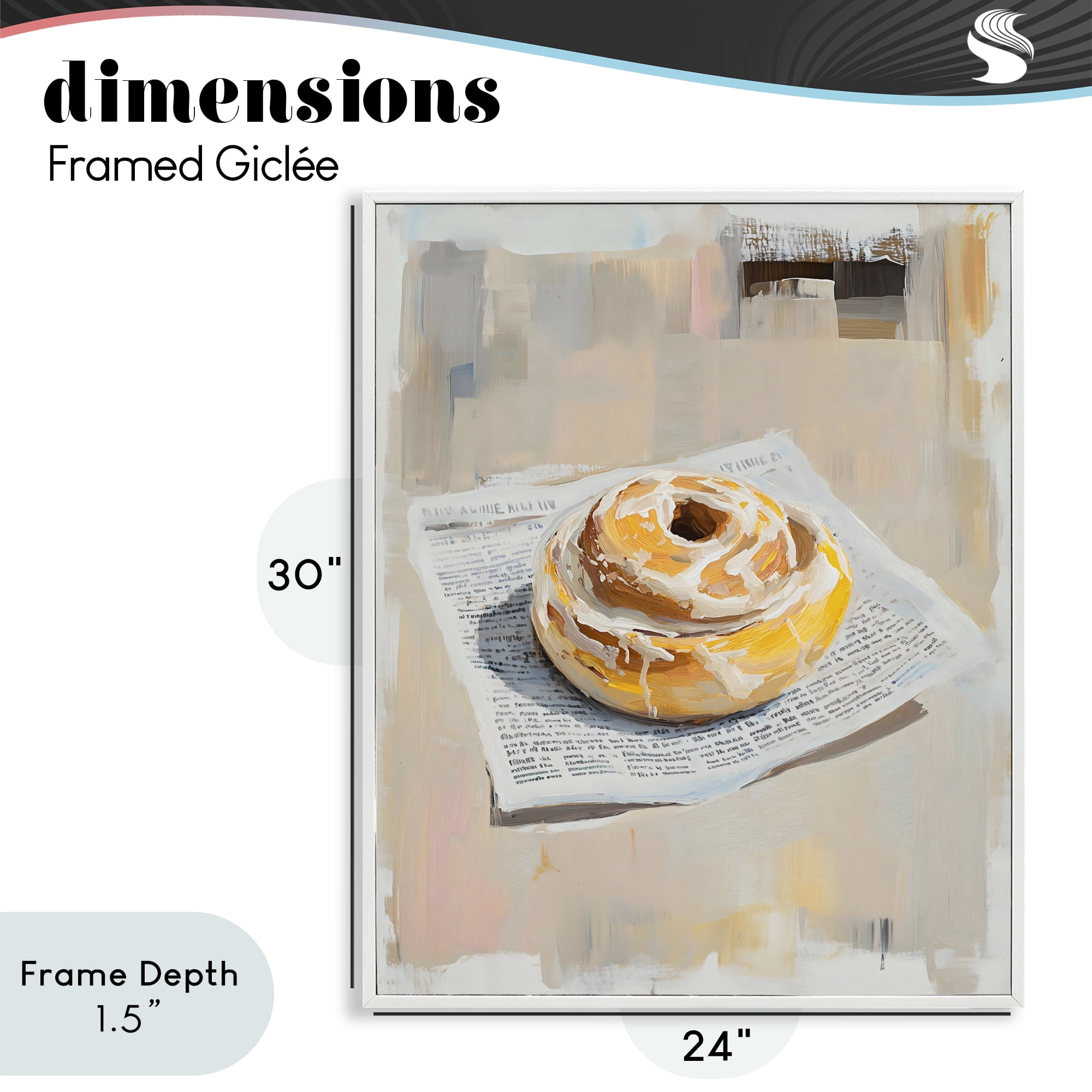Stupell Industries Cinnamon Roll & Morning Paper White Framed Giclee Art, design by The Prints Vibe