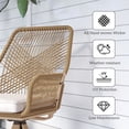 thumbnail image 5 of Outsunny Outdoor Patio Swivel Chairs Set of 2, Rattan Patio Dining Chairs with Soft Cushions and Metal Frame for Backyard, Lawn, Porch, Garden, Khaki, 5 of 10