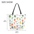 thumbnail image 5 of FORMRS Womens Canvas Tote Bag with Zipper Inner Pocket Shoulder Handbag, Green Cute Vegetables, 5 of 7