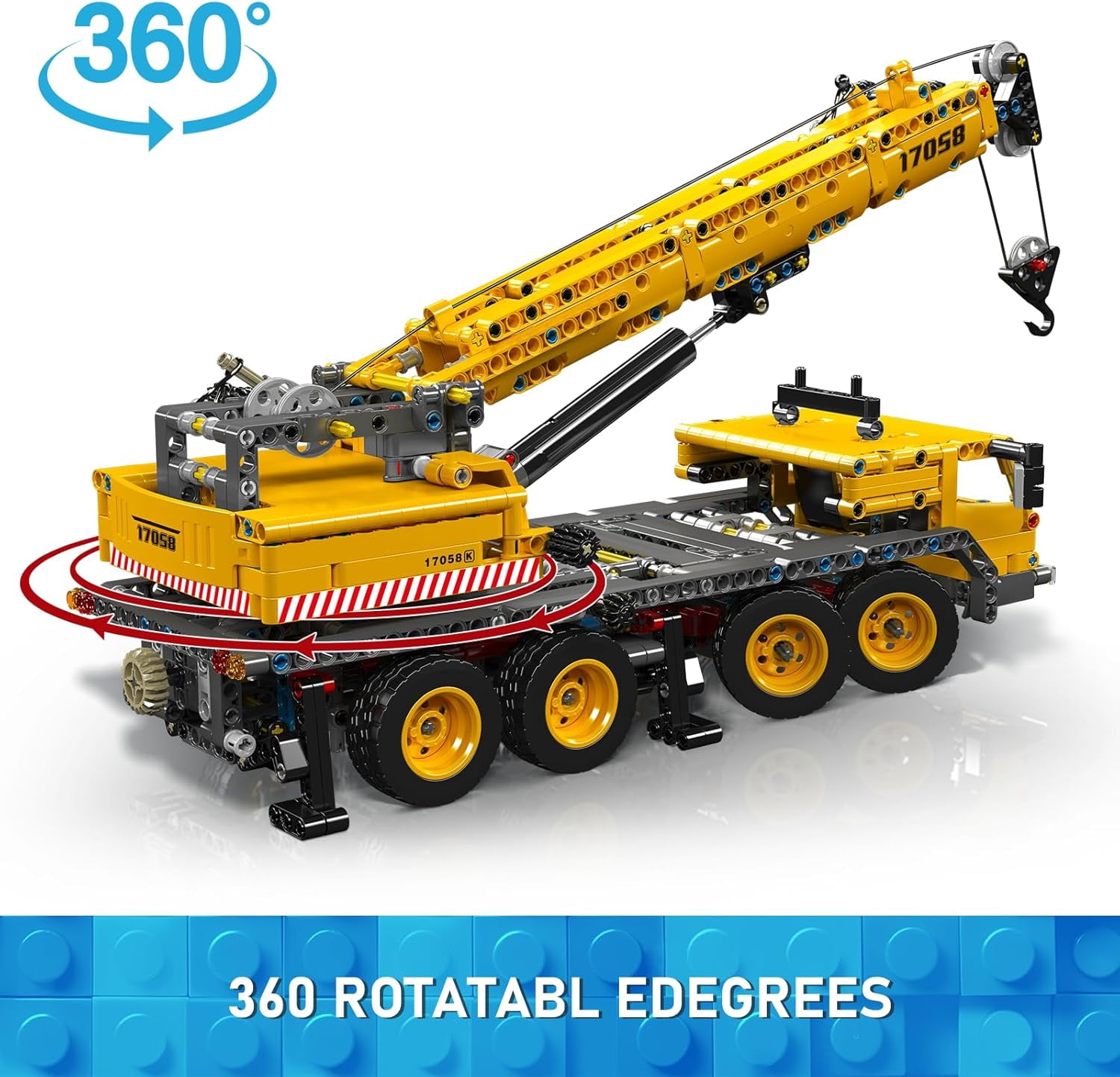 17058 Urban Mobile Crane Toy Building Block Set, Adult Construction Vehicle Model Brick Kit, Toy Gift (997 Pieces)