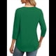 thumbnail image 4 of Blusas de Mujer con Mangas 3/4, Cuello Redondo, Túnicas Casuales, Camisas Plisadas Básicas, Corte Holgado, 2025 Verde Oscuro L, 4 of 5