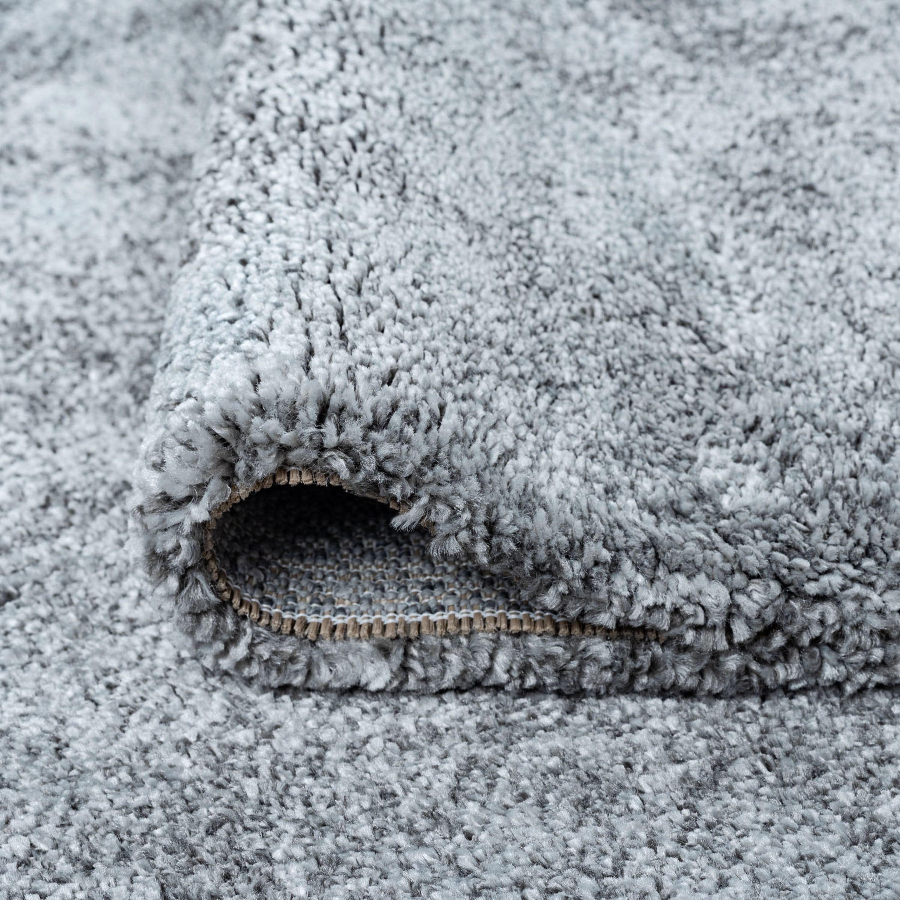 Shag 5x7 Area Rug Thick (4'5'' x 6'5'') Solid Silver Living Room Easy to Clean
