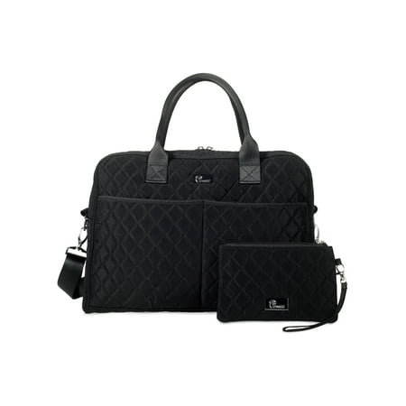 Pursetti Black Quilted Weekender Bag For Women W Bonus Pursetti Black Quilted Weekender Bag For Women W Bonus Wristlet Perfect Tote