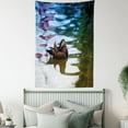 thumbnail image 3 of Africa Tapestry, Chinese Mandarin Ducks Sail in the River East Asian Winged Creature Peace Habitat, Wall Hanging for Bedroom Living Room Dorm Decor, 60W X 80L Inches, Multicolor, by Ambesonne, 3 of 5