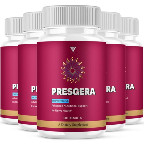 (5 Pack) Presgera Advanced Nootropic Formula Capsules, Presgera Maximum Strength Mind Health Support Pills (300 Capsules)