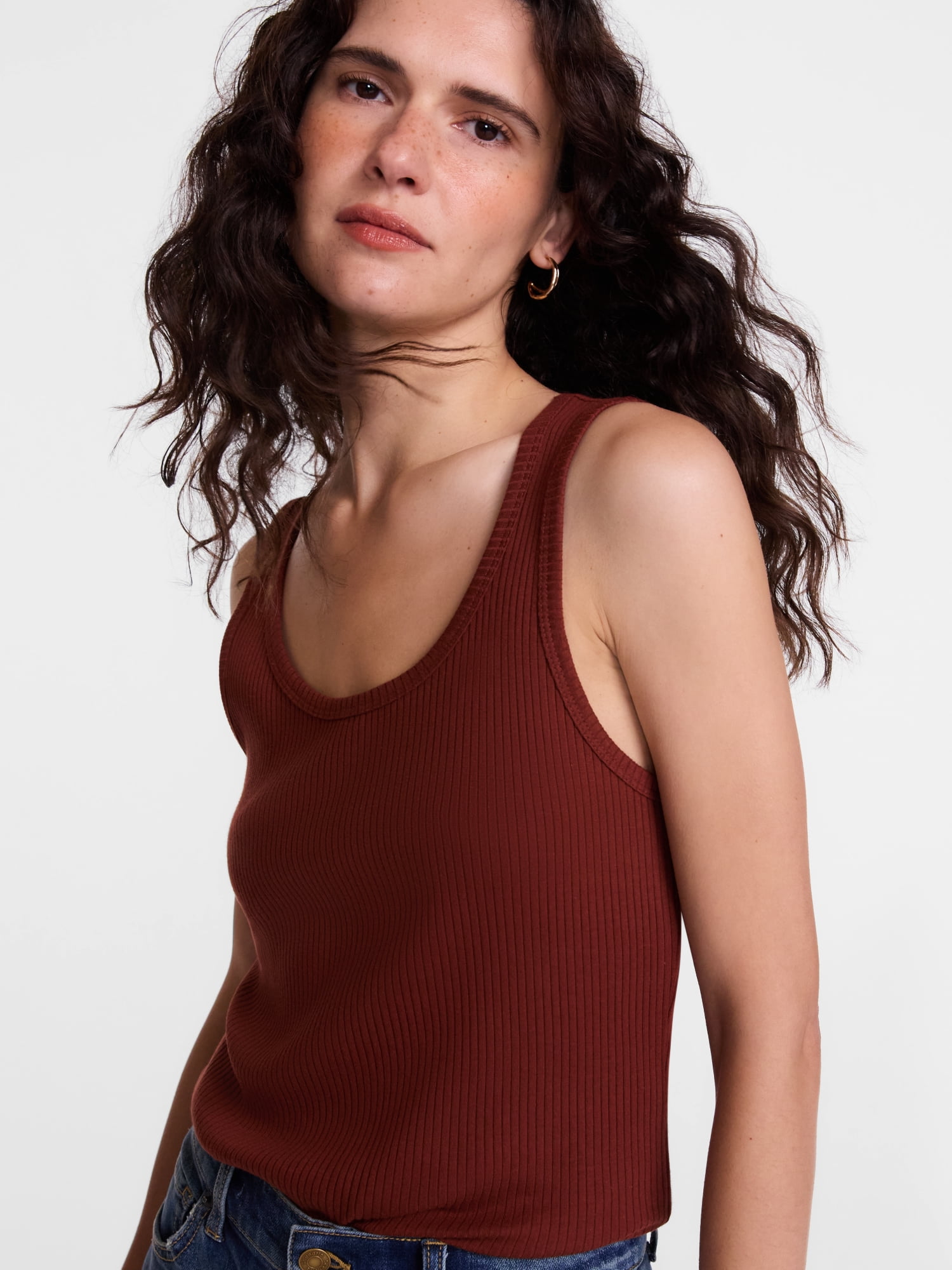 Scenario Women's Wide Ribbed Tank Top, Sizes XS-XXXL