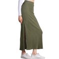 thumbnail image 4 of Falda Midi de Punto INSPIRE CHIC para Mujer, Falda Cuerpo Ajustado de Cintura Alta 2XL Verde Ejército, 4 of 6