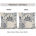 thumbnail image 3 of Dahlia Pillow Covers 20x20 Inch Set of 2 Summer Rust Geometric Flower Outdoor Decorative Throw Pillows Farmhouse Navy Blue Pillow Case Linen Square Cushion Cover for Home Sofa Living Room, 3 of 6