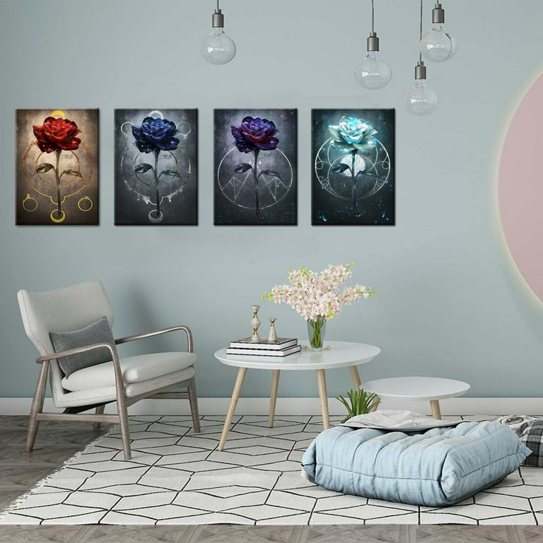 YALKIN Rose Flower Diamond Painting Pack for Adults, Full Round Drill  Valentine's Day Gem Arts Paint by Diamonds Kits Diamond Art Kits Big Size  Multiple Canvas Art for Home Wall Decor Relax