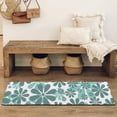 thumbnail image 4 of Teal Daisy Flower Pattern Bathroom Rugs Mat,Non Slip Microfiber Bathroom Rug,Rubber Backing,Soft Bathroom Mats for Bathroom Floor,Tub and Shower,47x17in(120x43cm), 4 of 5
