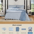thumbnail image 2 of Mainstays Full/Queen 5-Piece All-Season Comforter Set, Blue Pick Stitch Scallop, 2 of 12