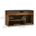 thumbnail image 3 of HOMCOM Shoe Bench Entryway Rack w/ Padded Cushion for Hallway, Rustic Brown, 3 of 10