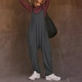 thumbnail image 4 of Winter Overalls For Women Fuzzy Jumpsuit Spaghetti Strap Wide Leg Overalls Cozy Jumpsuit With Pockets Long Sleeve Club Romper Woman Sexy Romper Jumpsuit Women Jumpsuit Sexy Linen Blend Jumpsuit Sexy, 4 of 7
