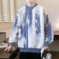 thumbnail image 4 of Yiliang Big and Tall Sweaters for Men Fall and Winter Long Sleeve Warm and Thermal Top Clothes ,Blue,M, 4 of 6
