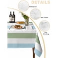 thumbnail image 2 of Sage Green Blue Striped Table Cloth, Farmhouse Sage Green Stripes Waterproof Tablecloth for Square Tables, Reusable Washable Fabric Table Cover for Restaurant Kitchen Dining Tables 60"x60", 2 of 6